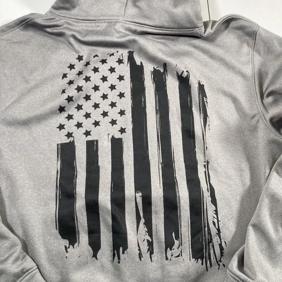 Nine Line Apparel Hoodie Medium Gray Sweatshirt Fleece Military Flag USA‎ - Picture 5 of 9